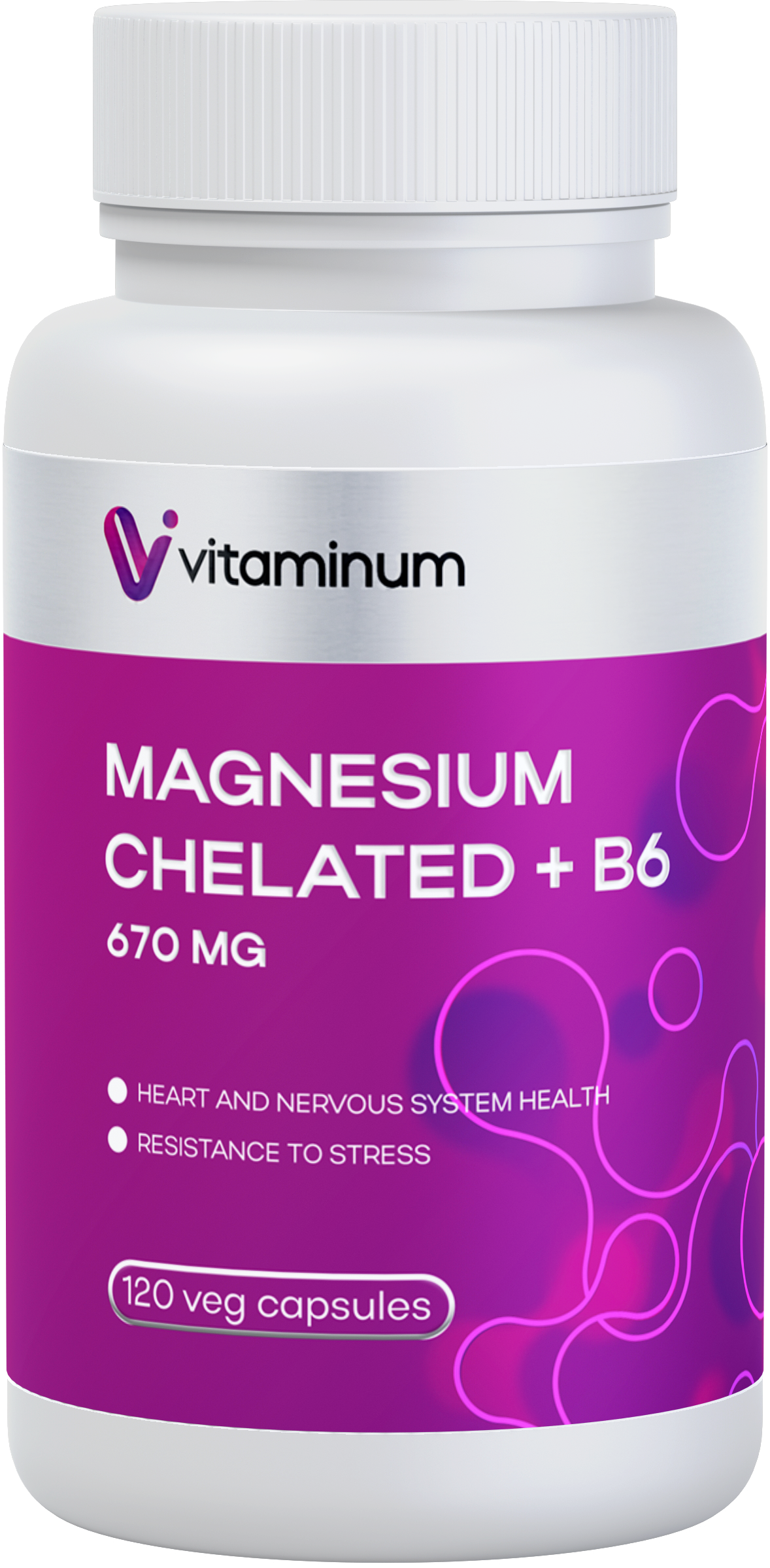  Vitaminum МАГНИЙ ХЕЛАТ + витамин В6 (670 MG) 120 капсул 800 мг  в Мелеузе